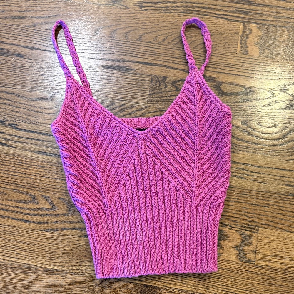 J. Crew  Pink Knit Camisole cropped Tank Top, xS